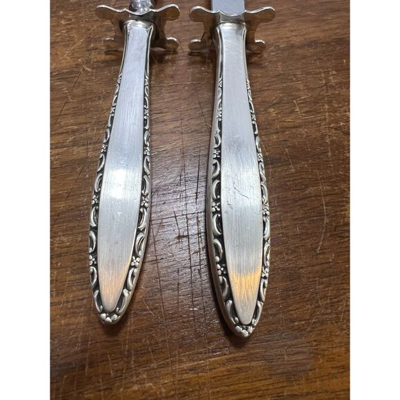 Vintage Lace Point by Lunt Sterling Silver Steak Carving Set 2pc - Picture 5 of 9